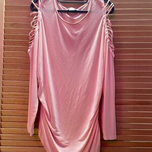 VENUS Blush Pink Cold Shoulder Top, Size 1X
